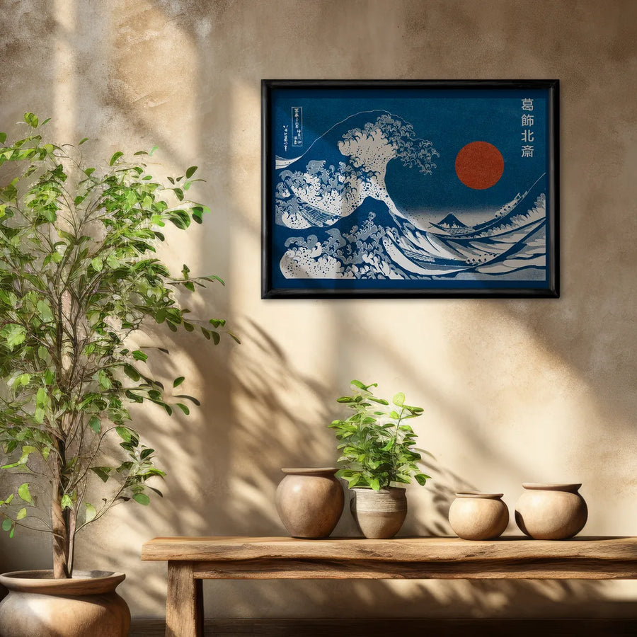 La Gran Ola - Katsushika Hokusai (Azul)