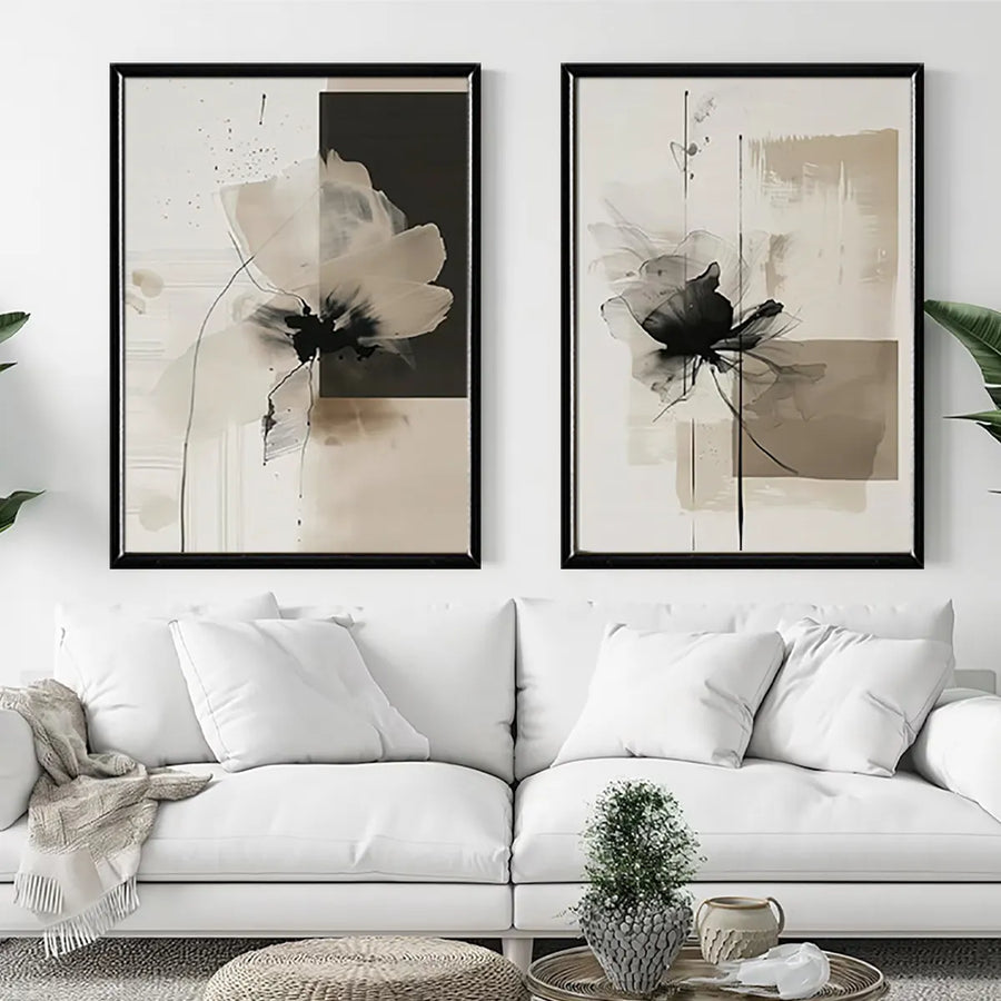 Neutral Abstracto Floral