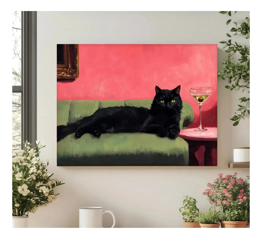 Black Cat With Martini
