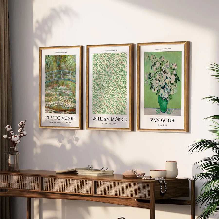 Set Arte Naturaleza Tonos Verdes Van Gogh - Morris - Monet