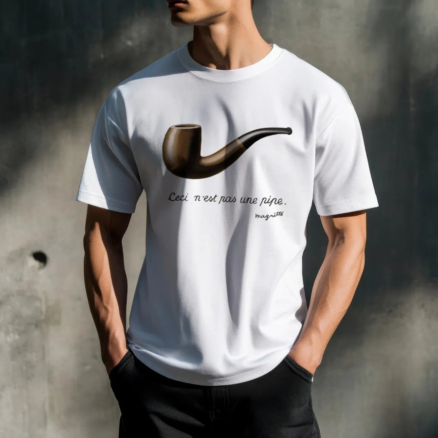 René Magritte Esto No Es Una Pipa - Playera de manga corta