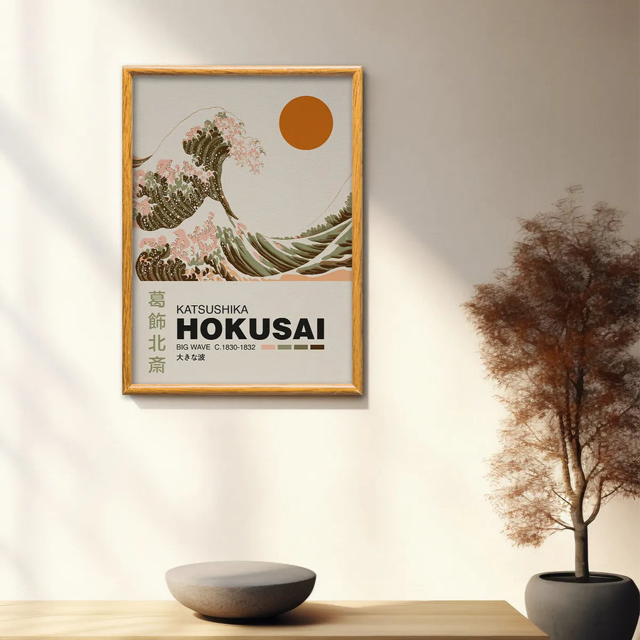 La Gran Ola Vintage Poster - Katsushika Hokusai