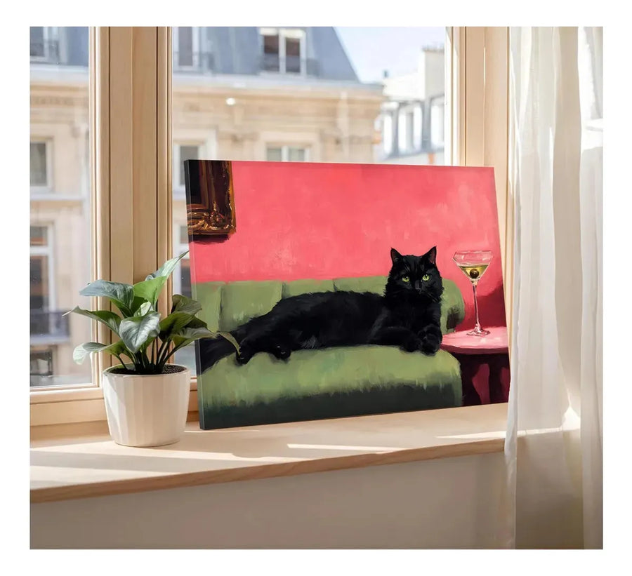 Black Cat With Martini