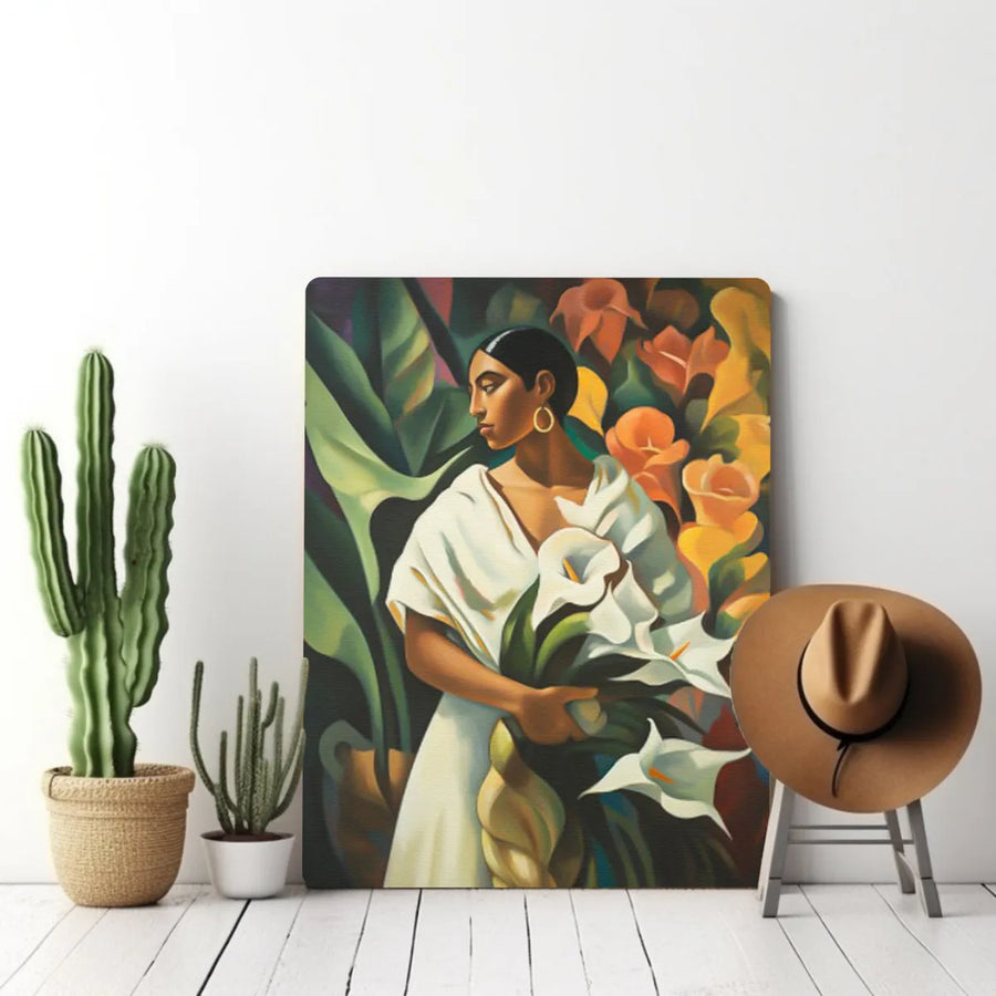 Mujer indígena con alcatraces