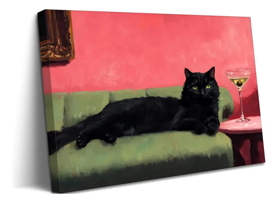Black Cat With Martini