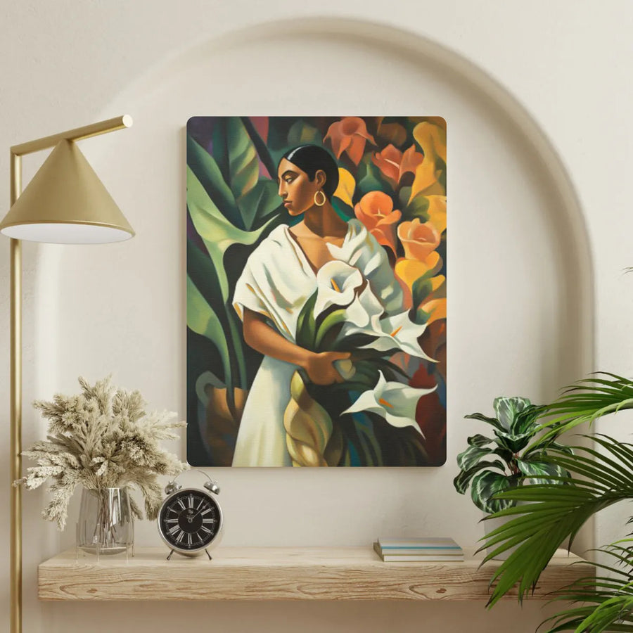 Mujer indígena con alcatraces