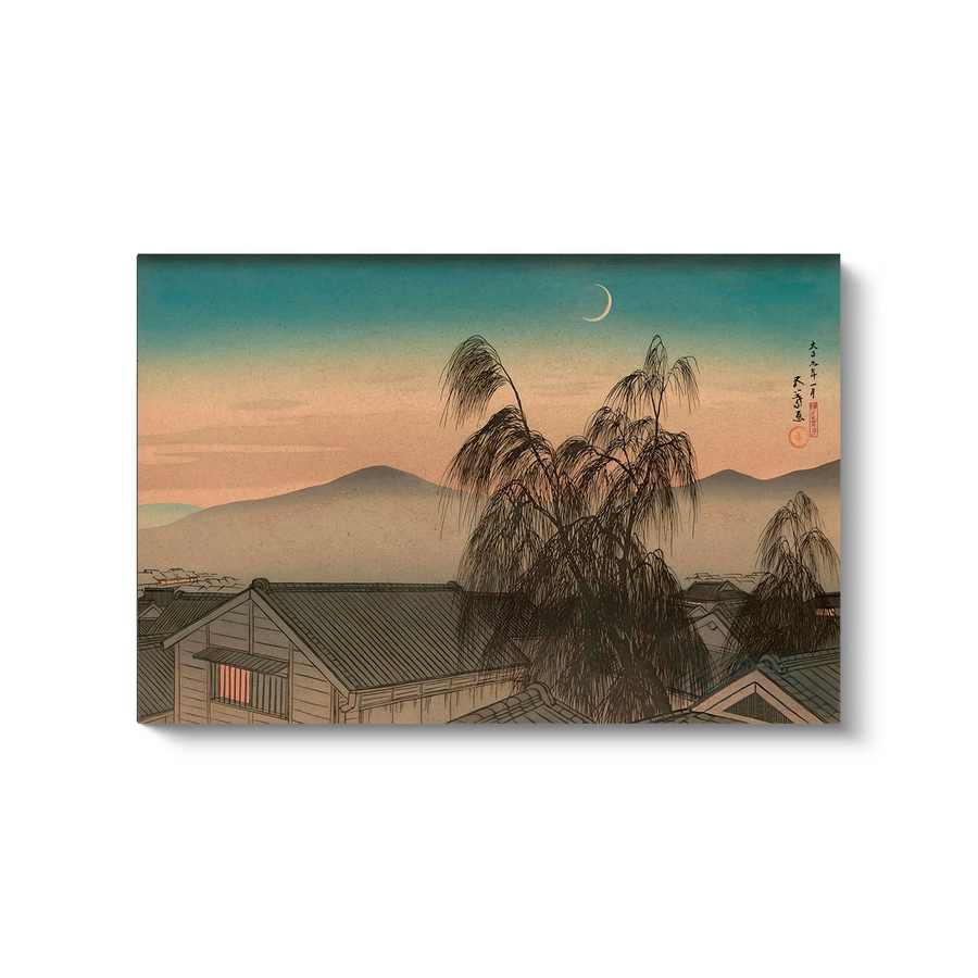 Luna al atardecer en Kobe (c. 1920) - Hashiguchi Goyo