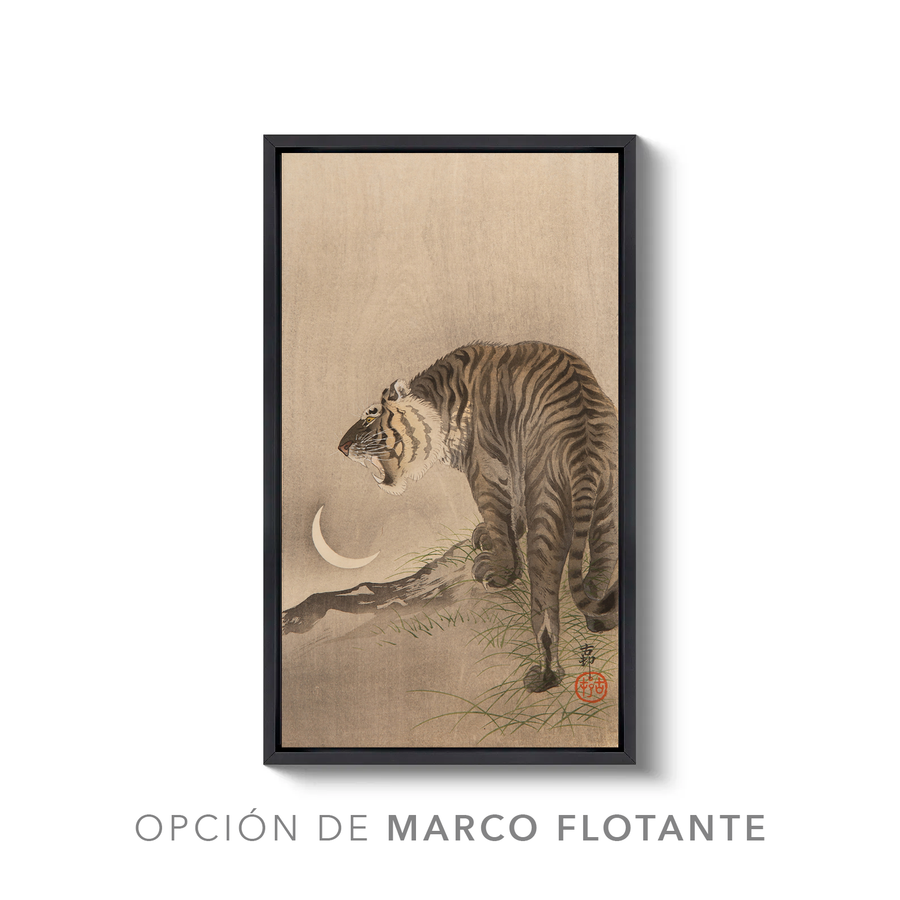Tigre y luna creciente (1910) - Ohara Koson