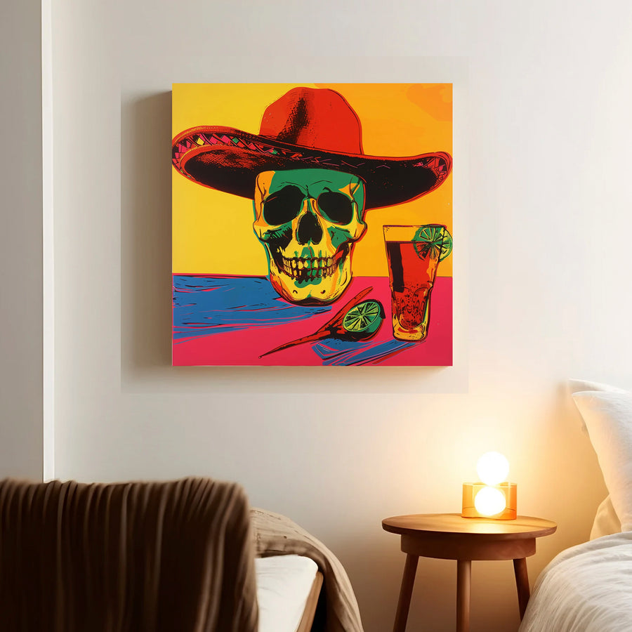 Calavera con Tequila Pop Art