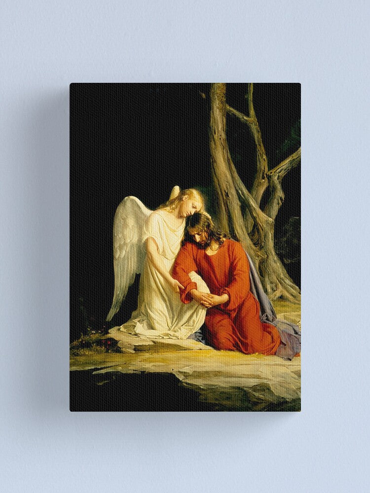 Un ángel consolando a Jesús antes de su arresto en el huerto (1873) - Carl Bloch