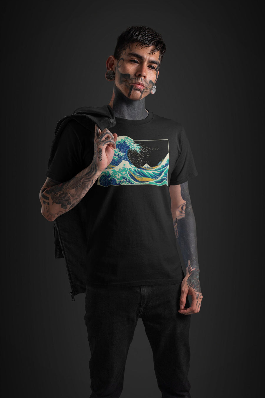 La Gran Ola, Hokusai - Playera de manga corta