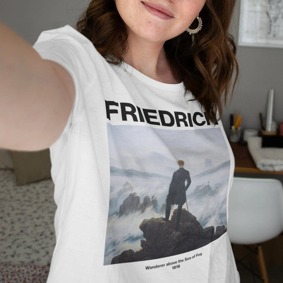 Wanderer above the Sea of Fog, Caspar David Friedrich- Playera de manga corta
