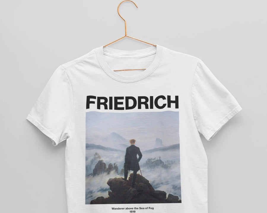 Wanderer above the Sea of Fog, Caspar David Friedrich- Playera de manga corta