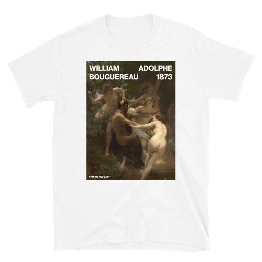 Nymphs and Satyr, William-Adolphe Bouguereau - Playera de manga corta