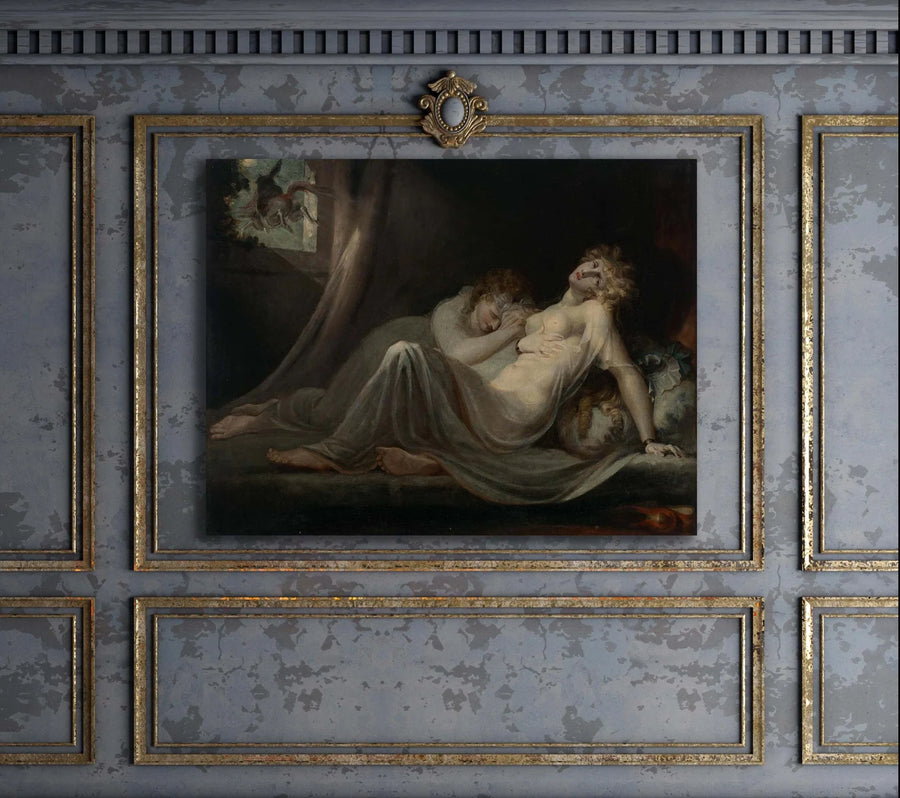 El íncubo dejando a dos mujeres jóvenes - Henry Fuseli