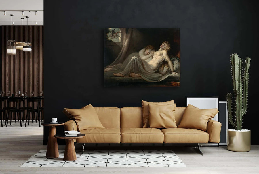 El íncubo dejando a dos mujeres jóvenes - Henry Fuseli