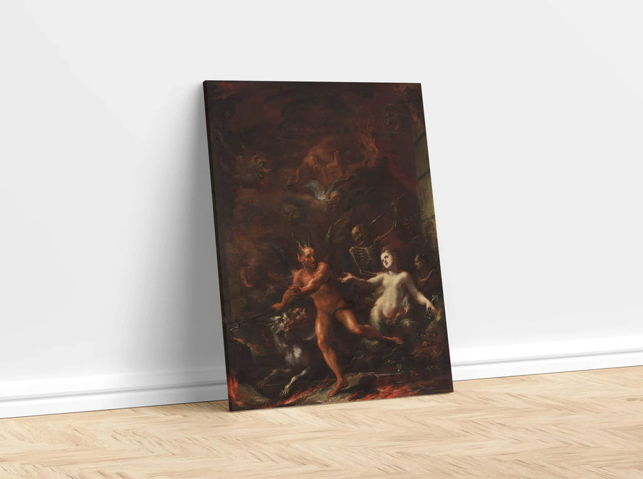 Puertas del infierno - Giacomo Del Po Impresión  (1708)