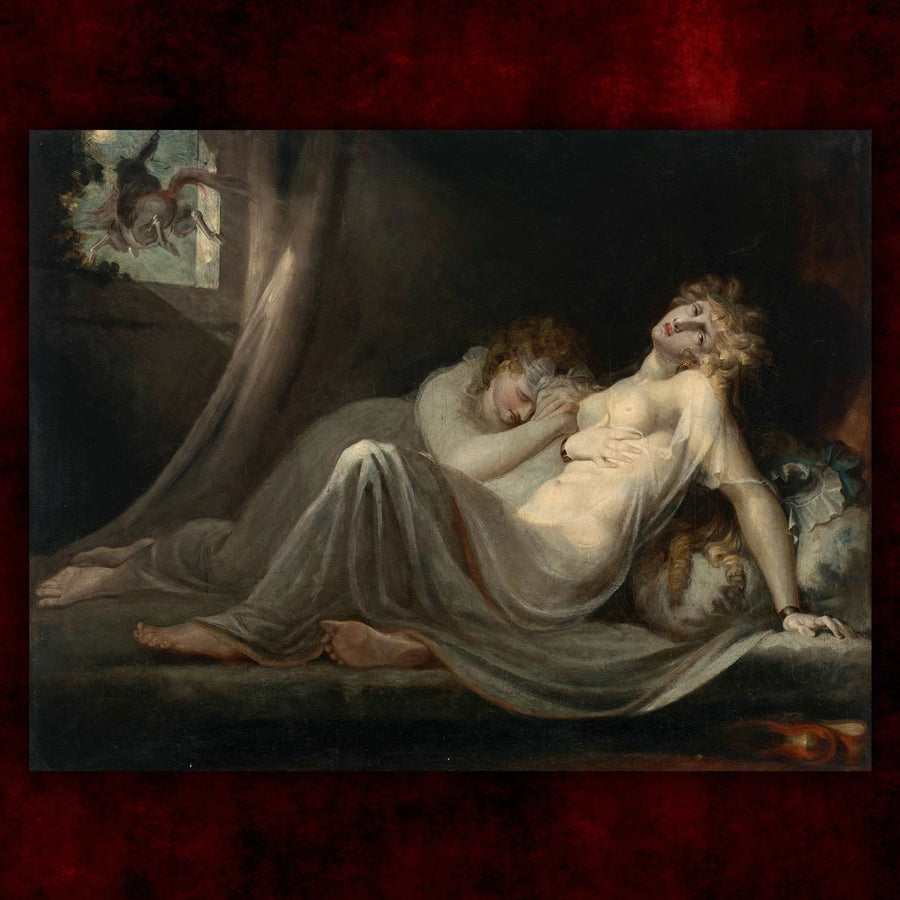El íncubo dejando a dos mujeres jóvenes - Henry Fuseli
