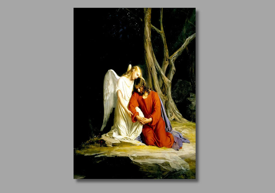 Un ángel consolando a Jesús antes de su arresto en el huerto (1873) - Carl Bloch