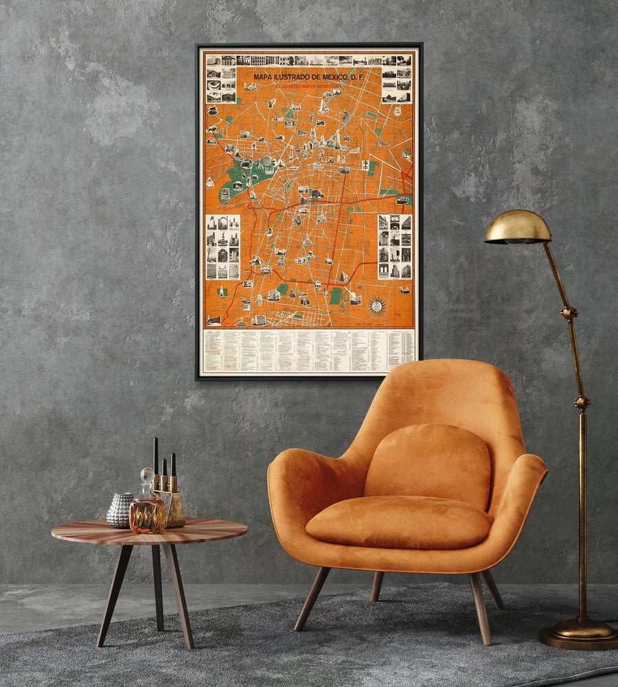 Mapa Ilustrado Ciudad De México 1969