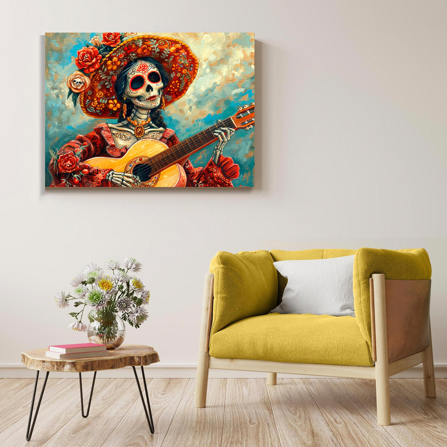 Catrina con guitarra