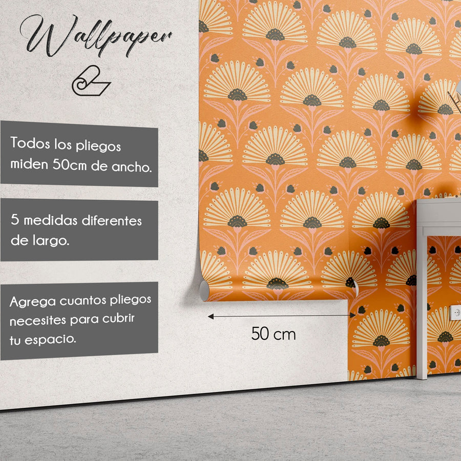 Art Deco Floral Naranja