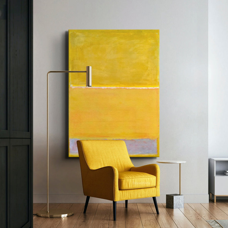 Linea blanca sobre lienzo amarillo- Mark Rothko