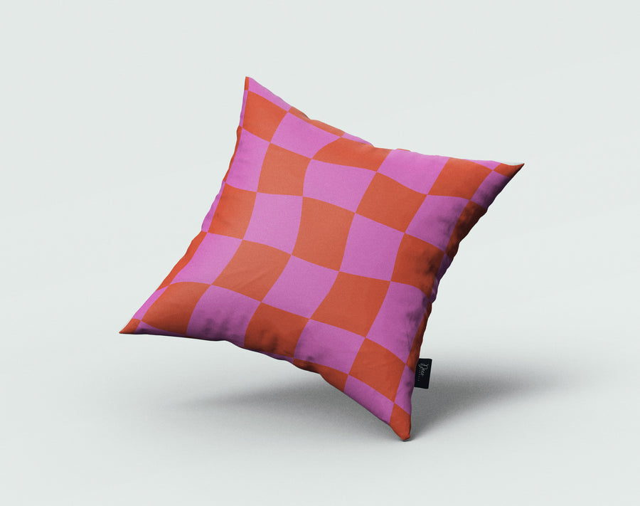 Checkerboard Pink Orange