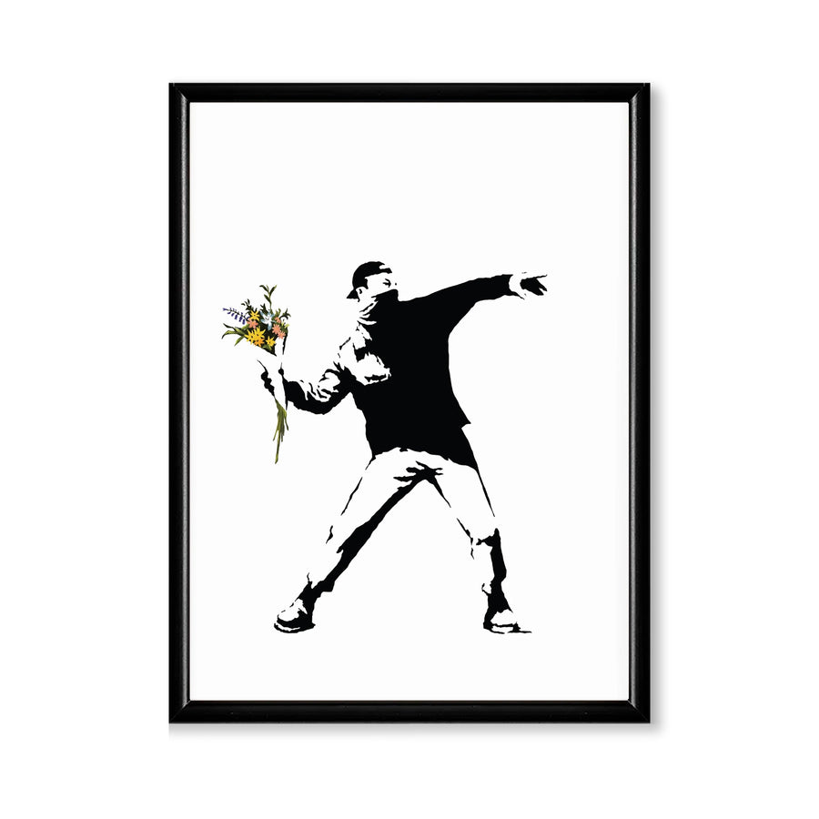 Flower Thrower - Banksy Cuadro con marco 