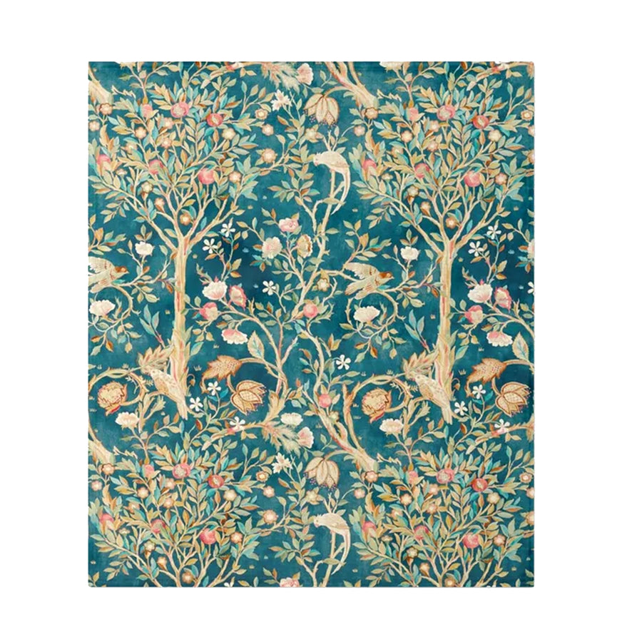 Vintage Teal Blue Green Floral