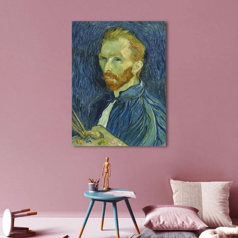 Cuadro Decorativo autorretrato de van gogh colgado en recamara