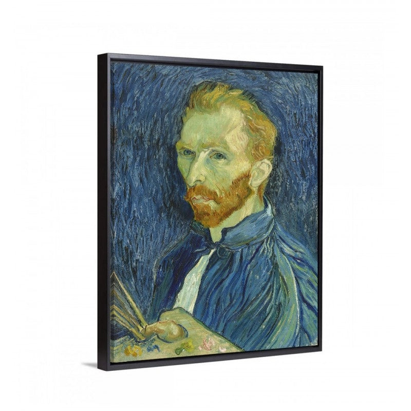 Cuadro Decorativo autorretrato de van gogh con marco flotante negro