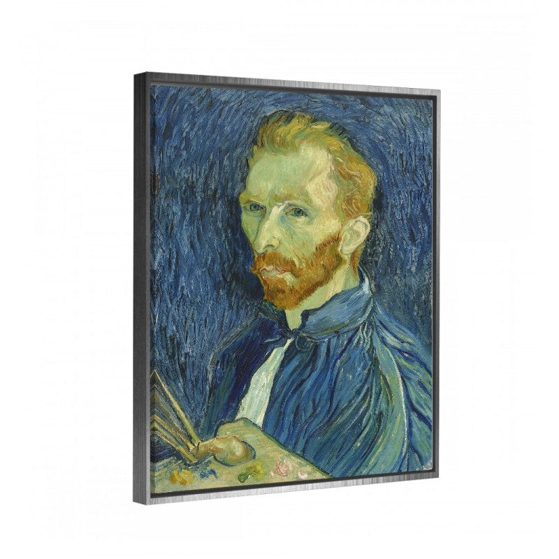 Cuadro Decorativo autorretrato de van gogh con marco flotante plata