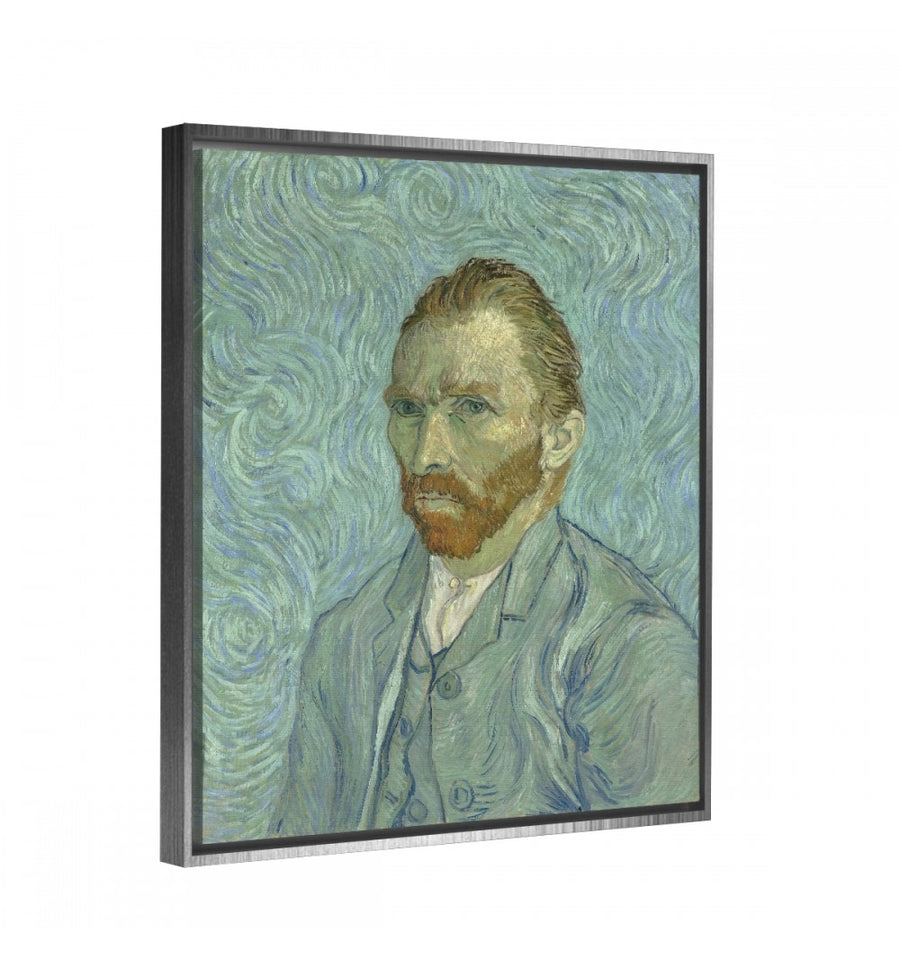 Cuadro Decorativo con marco flotante plata, Autorretrato de Van Gogh