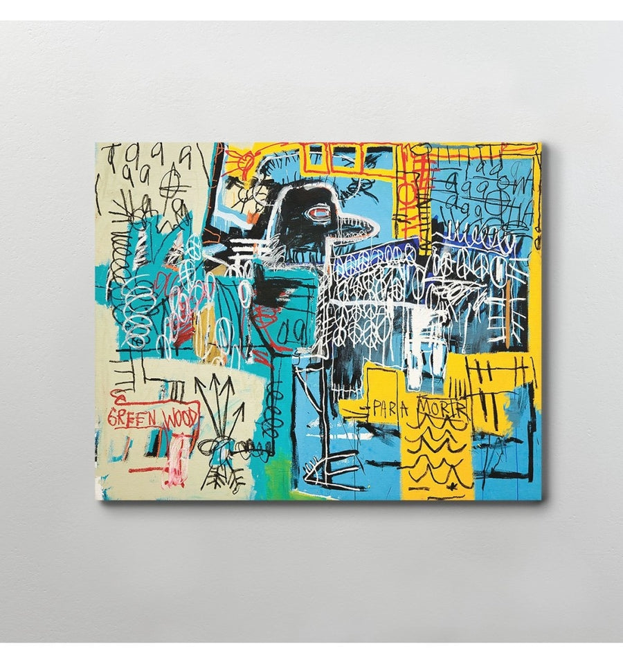 cuadro decorativo para sala moderno bird on money de basquiat