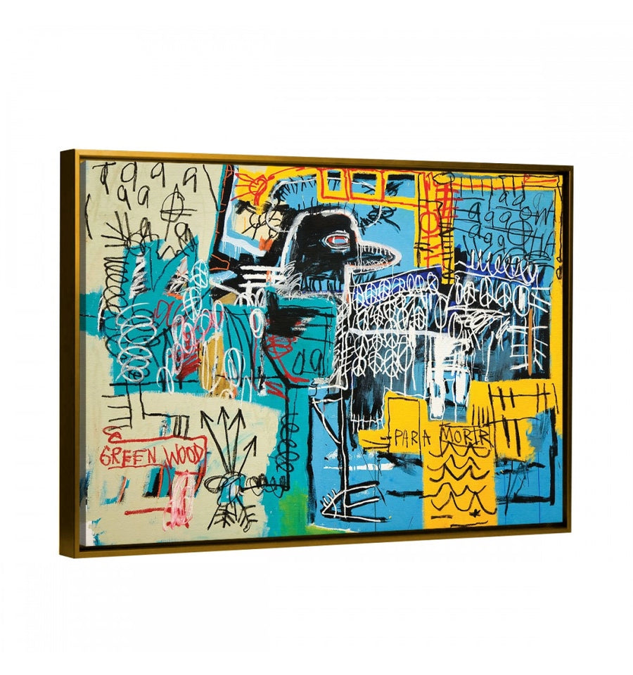 bird on money de basquiat con moldura flotante