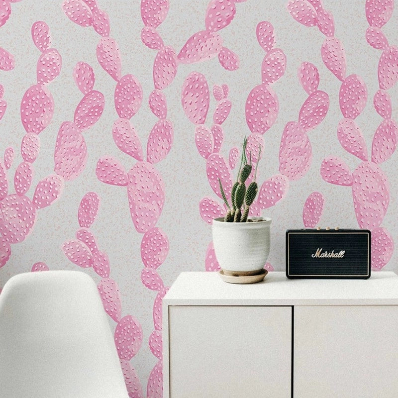 Papel adhesivo vinil de cactus rosas