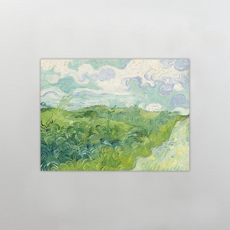 Cuadro canvas campos de trigo de van gogh en pared gris