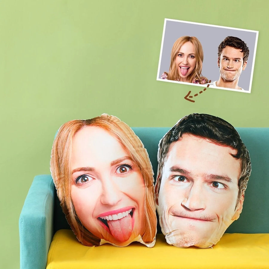 Almohada de fotos personalizada con forma de cara