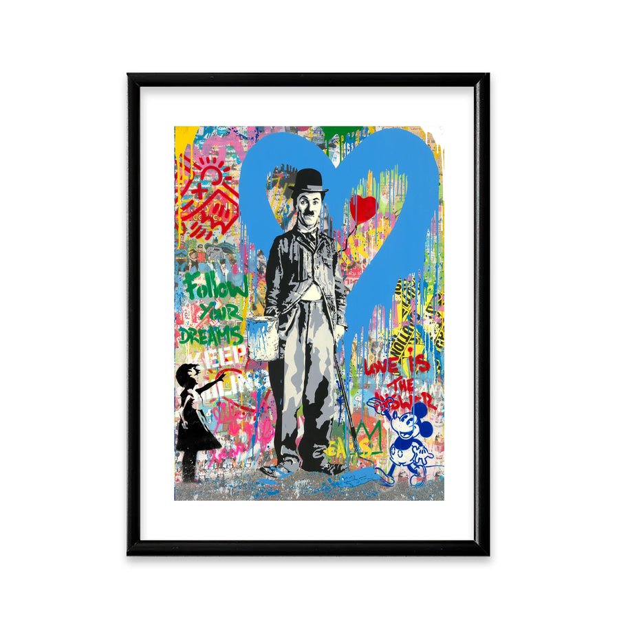 Cuadro enmarcado para tu estudio de Mr. Brainwash Chaplin Love