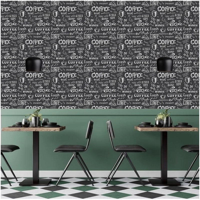 Decoracion para cafeterias mural adhesivo coffee black board