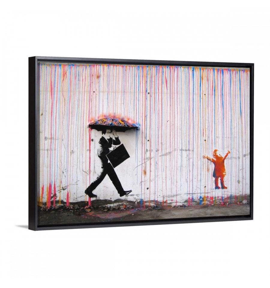 cuadro decorativo color rain Banksy