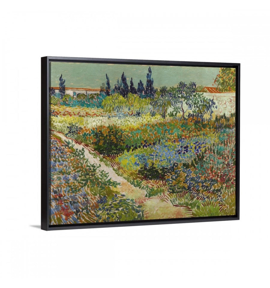 Cuadro el jardin de arles de van gogh con marco flotante negro