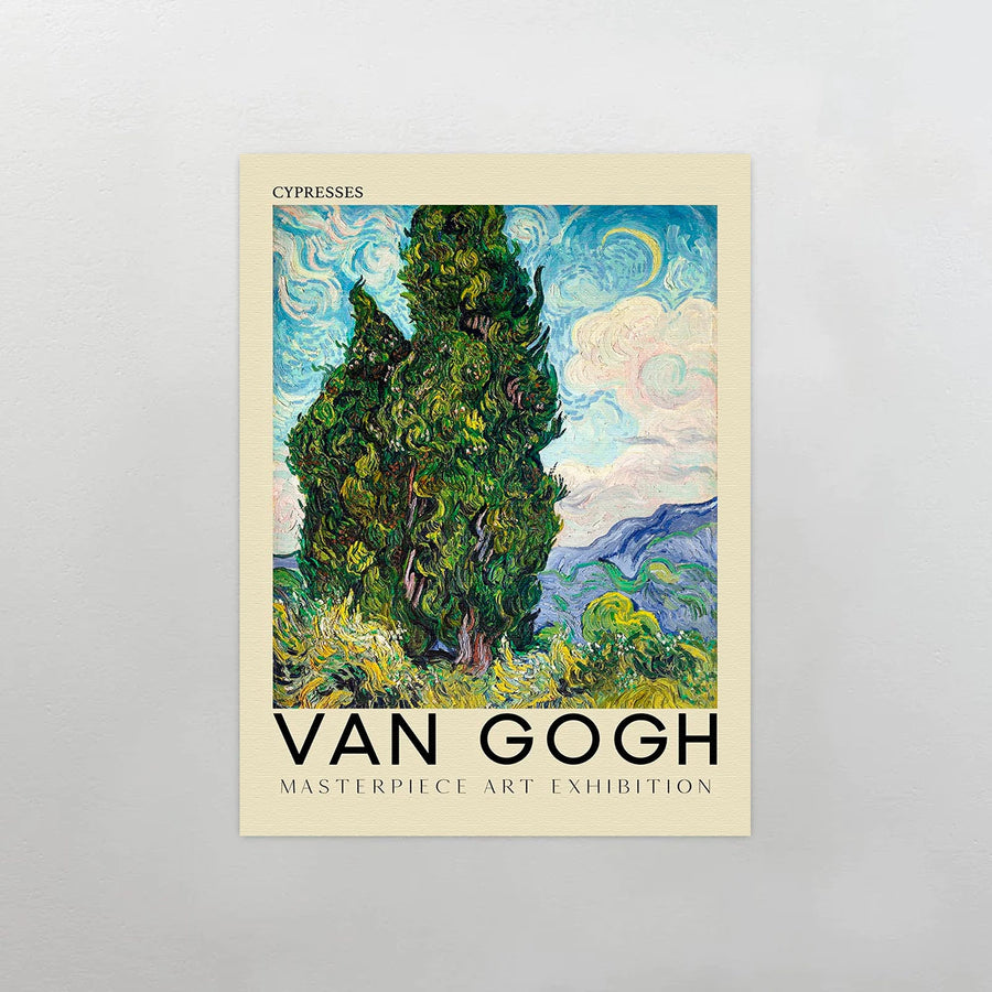 Cypresses de Van Gogh Original Canvas Cuadro