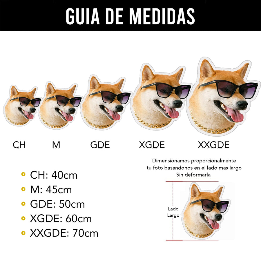 Cojín Foto Mascota Silueta Cabeza personalizado