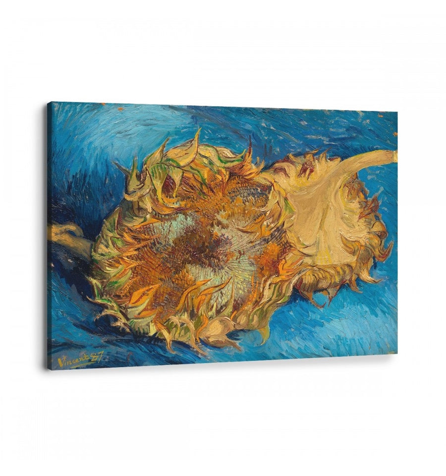 Cuadro de van gogh girasoles fondo azul