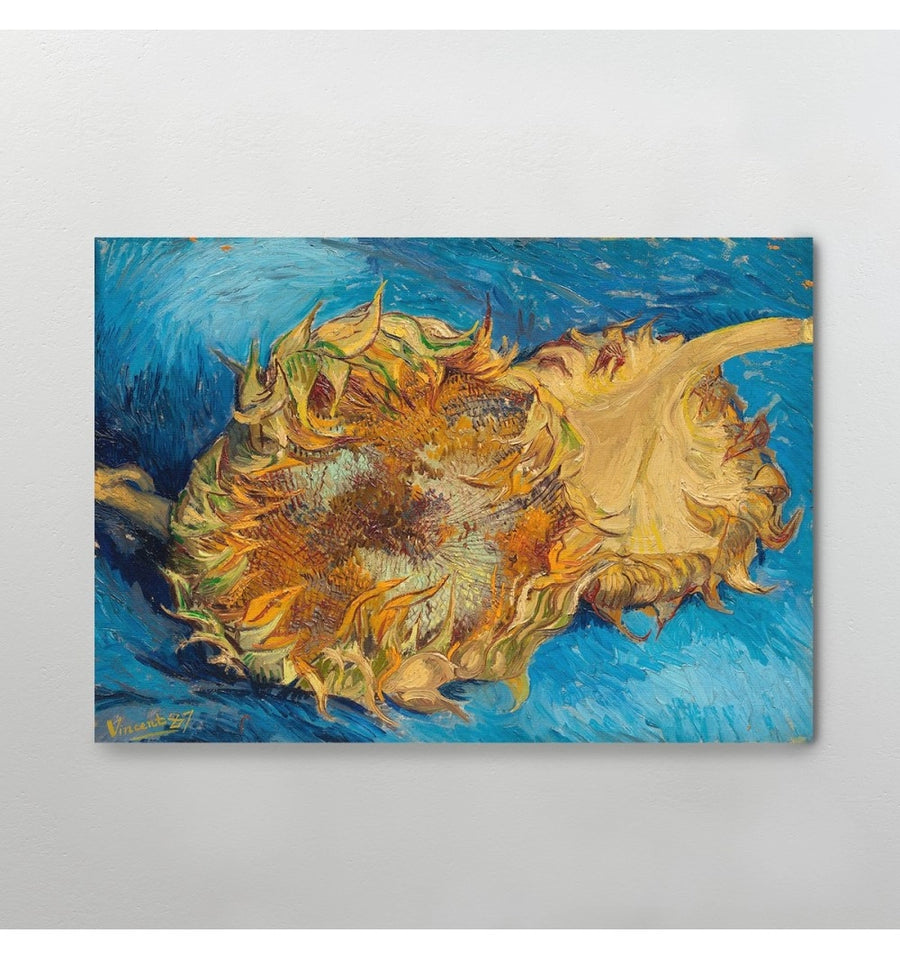 Cuadro de van gogh girasoles fondo azul cuadro decorativo para sala