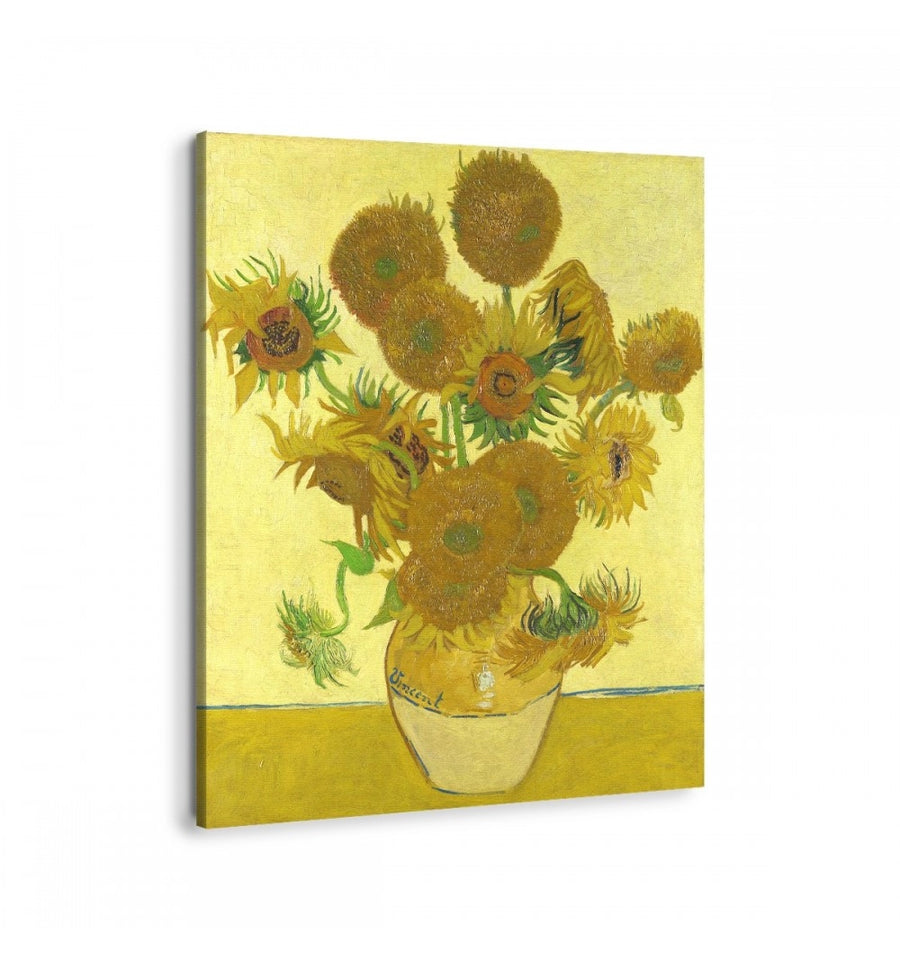 Cuadro los girasoles de van gogh, arte famoso girasoles amarillo