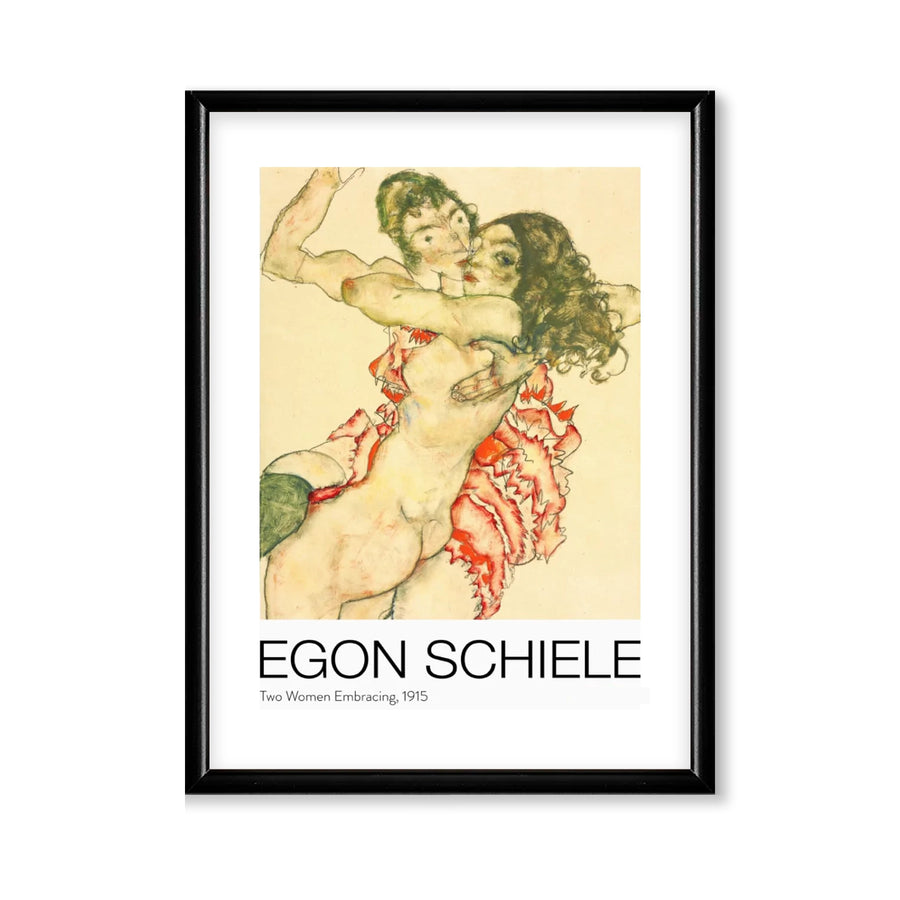 Two Women Embracing - Egon Schiele