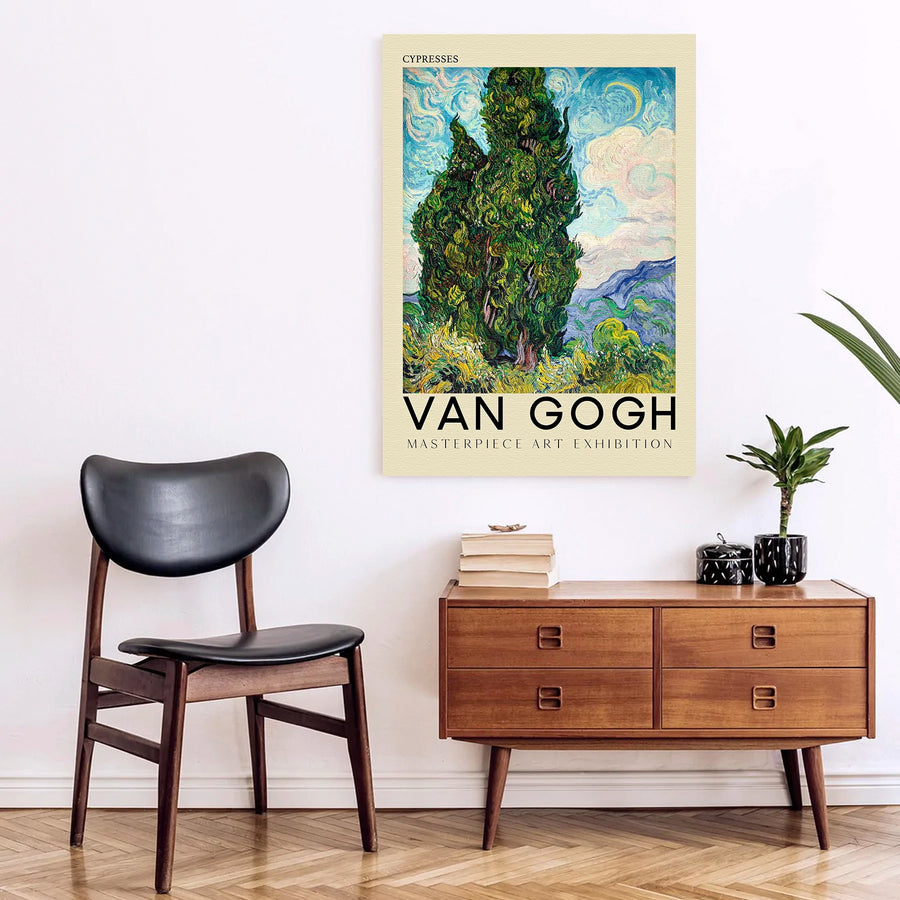 Cypresses de Van Gogh Original Canvas Cuadro